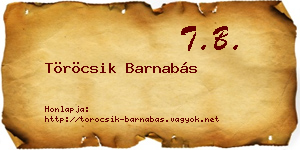 Töröcsik Barnabás névjegykártya