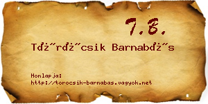 Töröcsik Barnabás névjegykártya